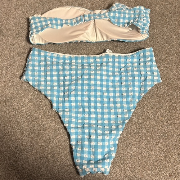 Aerie NWT gingham bikini set 💙🤍 L TOP, M BOTTOM - Picture 5 of 6